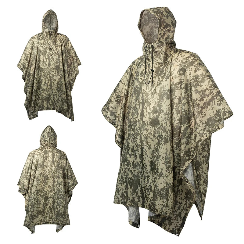 Poncho impermeable de camuflaje