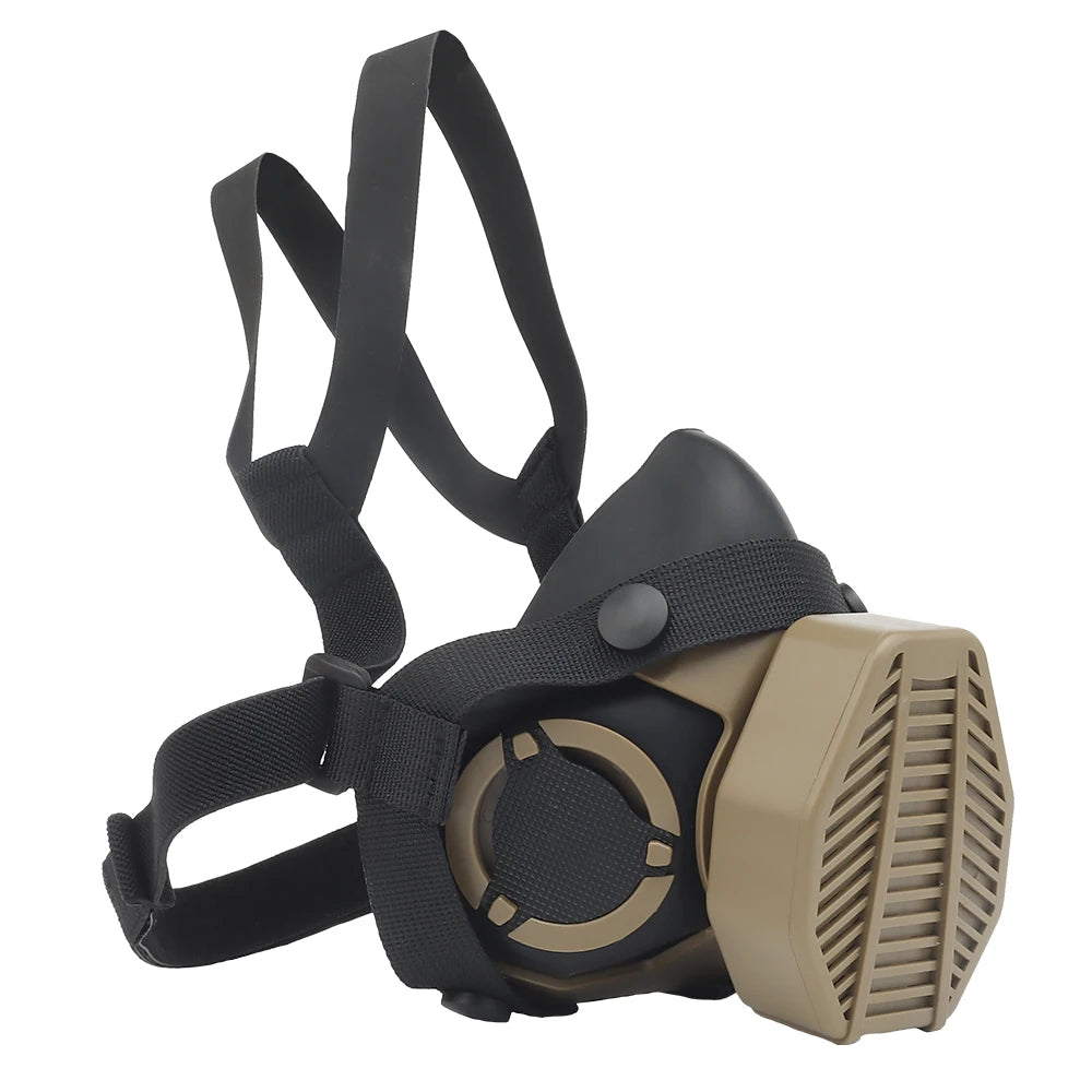 Respirador facial antipolvo khaki para airsoft cosplay, diseñado para brindar protección y estilo durante tus aventuras tácticas. Con un diseño ajustable y resistente, este respirador garantiza una experiencia cómoda y segura en el campo de batalla. Ideal para combinar con tu equipo de airsoft y destacar en tus misiones tácticas y sesiones de cosplay.
