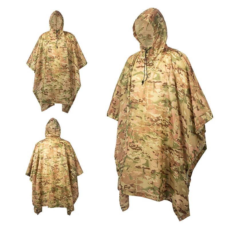 Poncho impermeable de camuflaje