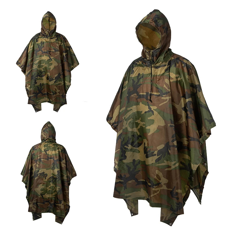 Poncho impermeable de camuflaje