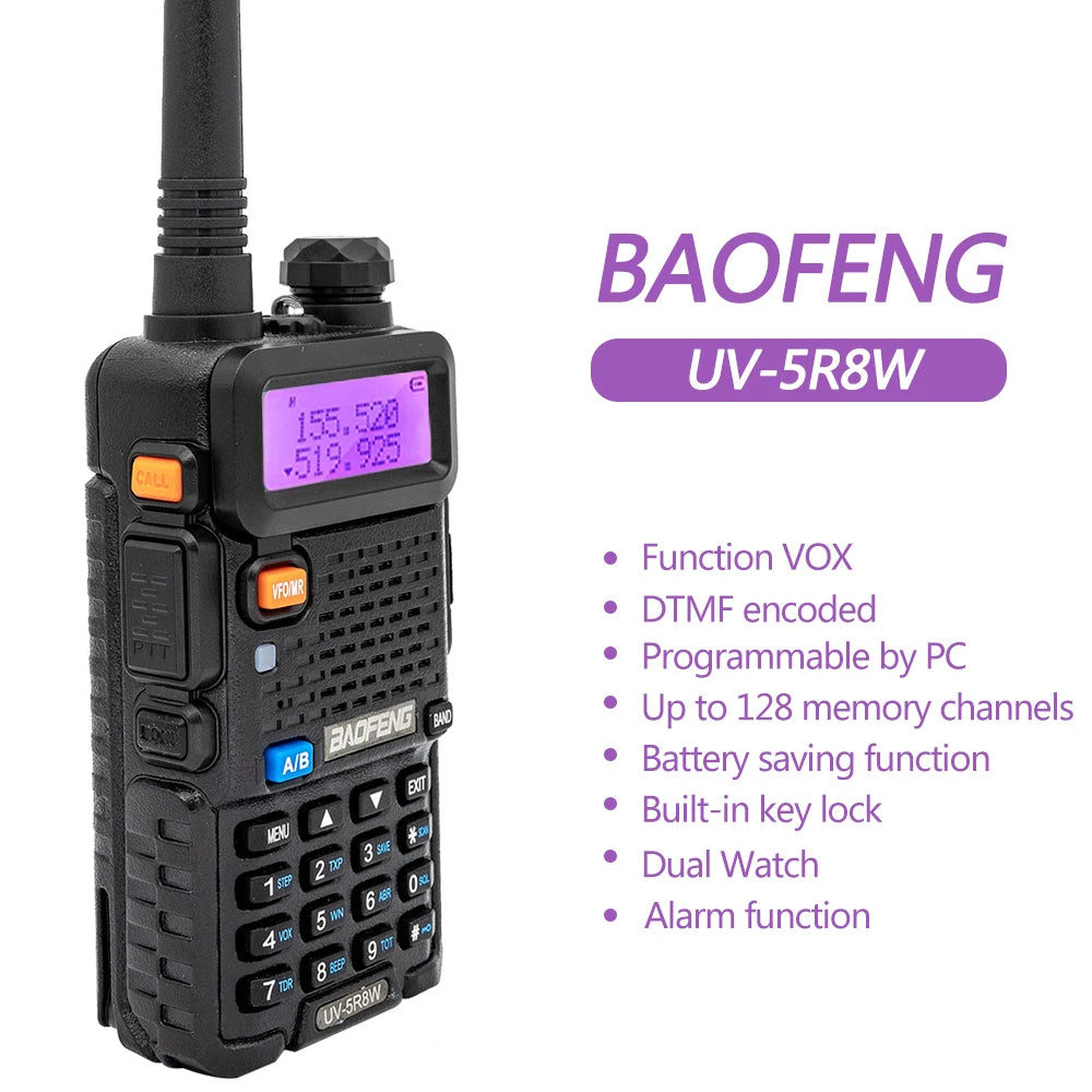 Baofeng Walkie Talkie UV 5R Radio de Dos Vías de Banda Dual