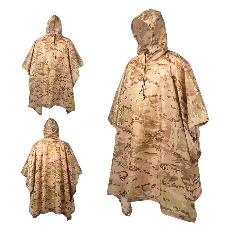 Poncho impermeable de camuflaje