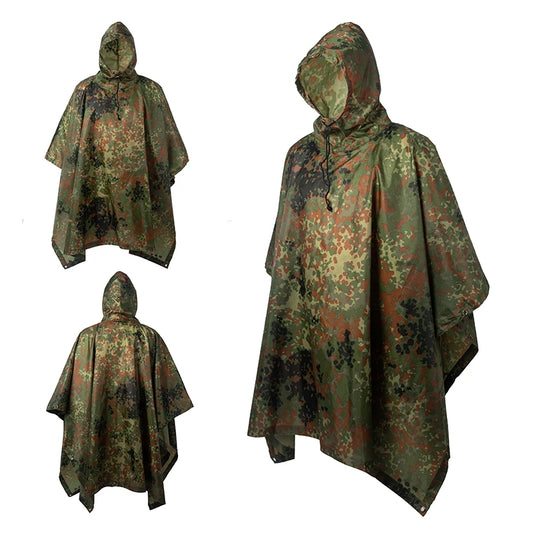 Poncho impermeable de camuflaje