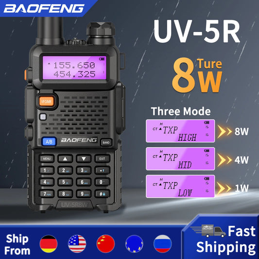 Baofeng Walkie Talkie UV 5R Radio de Dos Vías de Banda Dual
