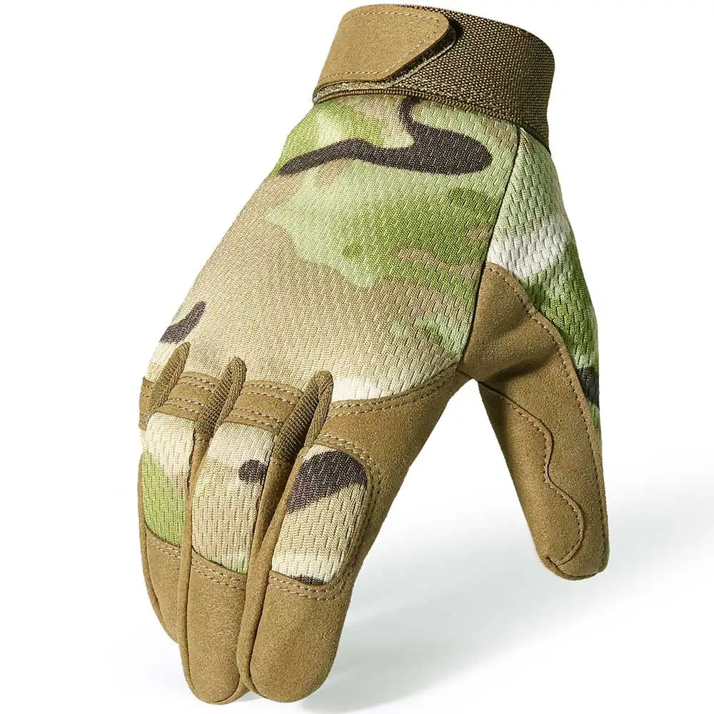 Guante de camuflaje boscoso para airsoft, parte esencial del equipamiento militar para terrenos forestales