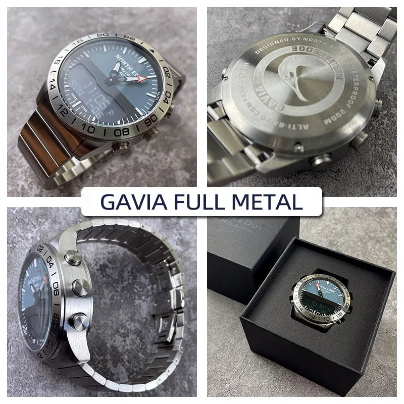 Descubre la elegancia y la funcionalidad con el reloj NORTH EDGE GAVIA, presentado en una caja exclusiva, ideal para entusiastas del buceo y del equipamiento táctico.
