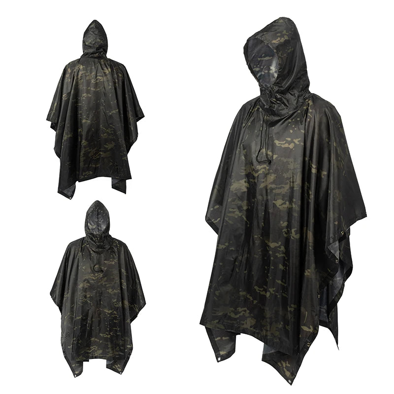 Poncho impermeable de camuflaje