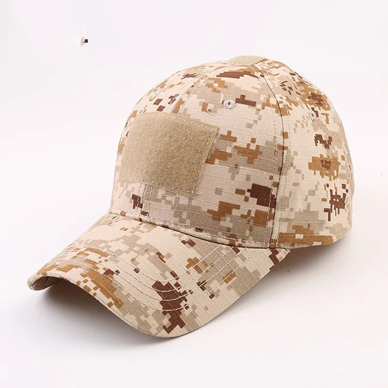 Equipamiento militar para airsoft, gorra táctica de camuflaje digital desierto con parche de velcro