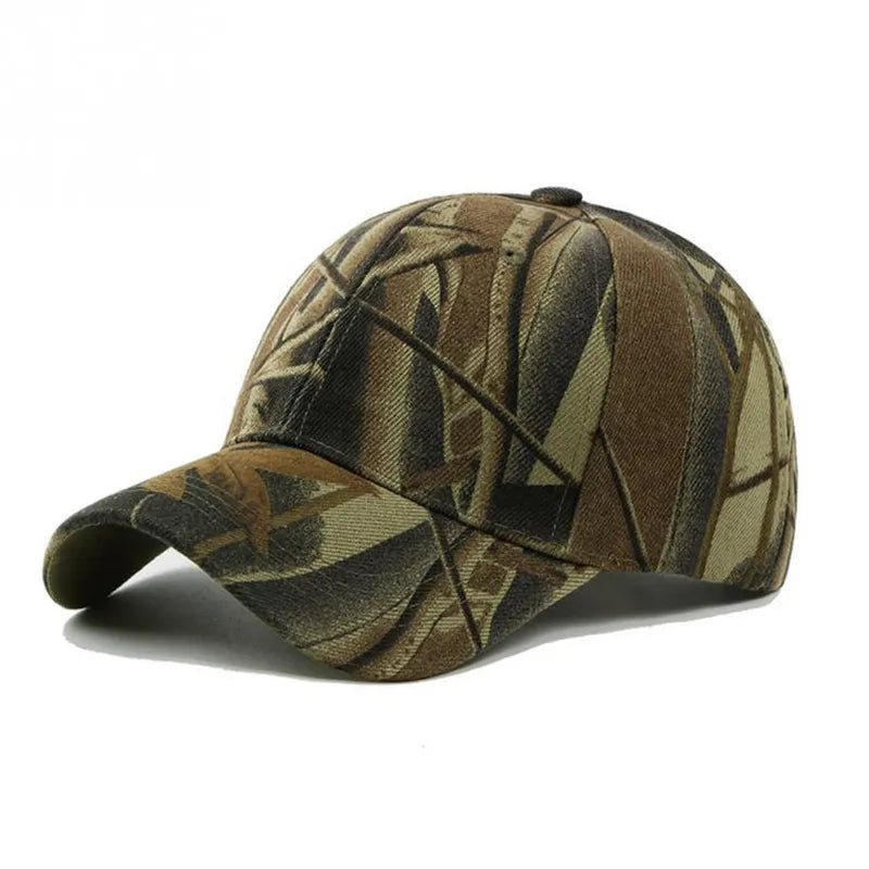 Gorra de airsoft con estampado de camuflaje ramificado marrón, ideal para equipamiento de camuflaje en entornos áridos, estilo militar auténtico.